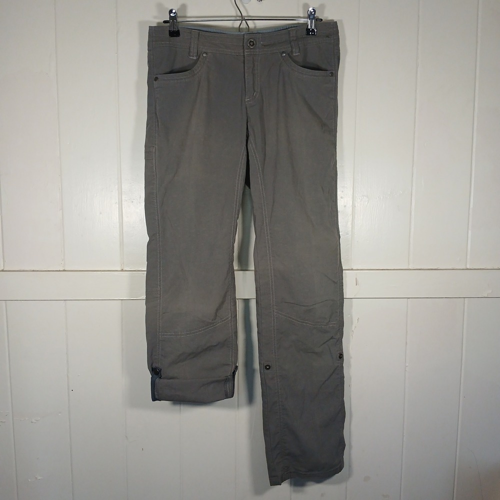 KUHL Roll-Up Hiking Pants Women 8 Reg Gray Straight Leg Convertible Outdoor